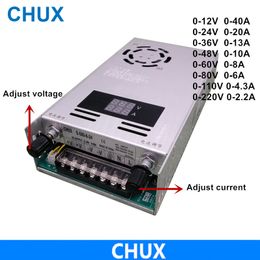 Chux 500W Alimentation de commutation réglable avec alimentation numérique Alimentation pour LED DC 0-12V 24V 36V48V 60V 80V 110V 220V