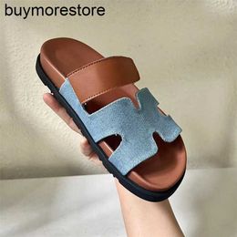 Zapatillas Chypres 7a Sandalias de cuero genuino Zapatillas Mujer Durian Cuero genuino Arrastre Grueso Segundos zapatos para mujer Casual VersátilCon bolsa para el polvoHWVMYS1M