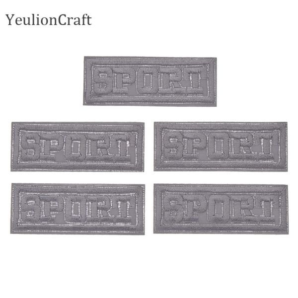 Chzimade 5pcs Triángulo rectángulo Bordado reflectante Patch Patch Adhesive Patches Borded Applicias Insignias Materiales de costura de bricolaje