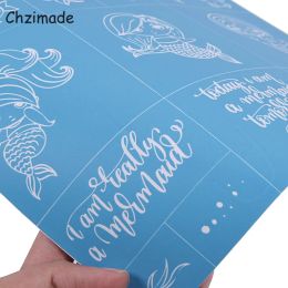 Chzimade Rose Flower Leaf Zelfklevende zijdescherm Afdrukken Stencil Mesh Transfers voor stof T-shirts Diy naaimakjes