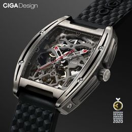 CIGA DESIGN – montre-bracelet mécanique automatique, série Z, boîtier en titane, bracelet en Silicone, avec un bracelet en cuir, pour LJ20211F