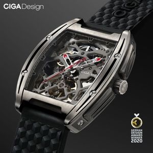 CIGA DESIGN Z-serie titanium kast automatisch mechanisch horloge siliconen band uurwerk met één lederen band voor LJ202432