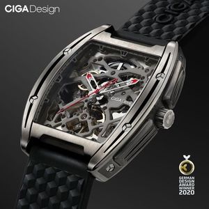 CIGA DESIGN série Z boîtier en titane montre-bracelet mécanique automatique bracelet en silicone montre avec un bracelet en cuir pour LJ20268E