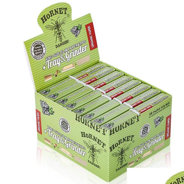 Accessoires de cigares Hornet Fumer Moulin à cigarettes en plastique Filtre à papier en bois Pp Conseils 3 en 1 Broyeurs d'herbes Accessoire de fumée Drop Deliver Dhweq