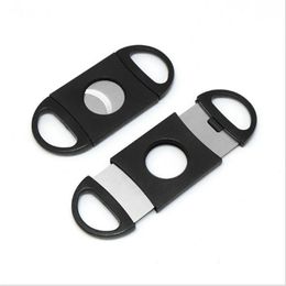 Cigar Cutter Knife Acier Inoxydable Plastique Double Lames Outils Ciseaux