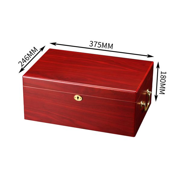 Humidor de puros de gran capacidad, caja de puros portátil de madera de cedro de doble capa con caja de cigarrillos con termómetro, venta al por mayor para GALINER