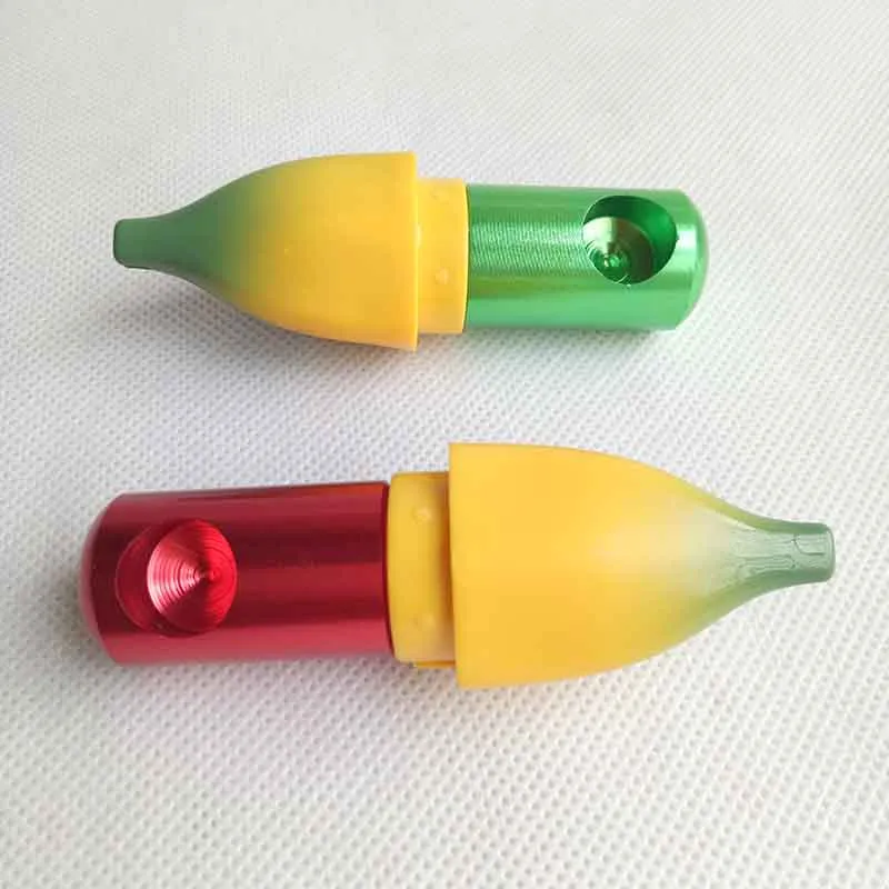 Cigarette 88mm Length Portable Banana Shape Herb Smoking Pipe Metal yellow color Tobacco Hand Pocket Herb Cigarette Pipes Tools Accessories Gift