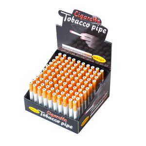 100 pièces/boîte métal aluminium Cigarette 78mm Cigarette tuyau en dents de scie un frappeur chauve-souris pour tabac herbe outils accessoires