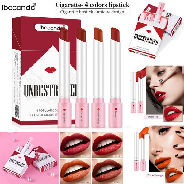 Cigarette Rouge À Lèvres Ensemble Maquillage Mat Rouge À Lèvres ibcccndc 4 Couleurs Rouge Nude Hydratant Lisse Rouge À Lèvres Velours Brillant À Lèvres Kit Étanche