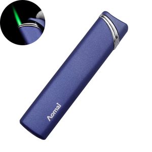 Cigarette Metal Lighters Green Flame Lighters Cigarters Creative Windprooter Rechargeable Butane sans tir à gaz Lighters