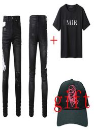 Zigarettenhosen-Jeans für Männer, Designer-Jeans, lange Hosen, stilvolle gerade Slim-Fit-Hose, Baumwolle, lässiges T-Shirt, Luxus-Hip-Hop-Streetw8558549