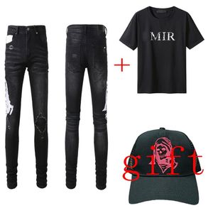 Sigarettenbroek jeans voor mannen designer jean lange broek stijlvolle rechte slim fit broek katoen casual t-shirt luxe hip hop streetw262M