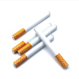 Pipes en alliage en aluminium en aluminium en métal de forme de cigarette 100pcs / boîte 78 mm 55 mm de longueur de tabac de longueur