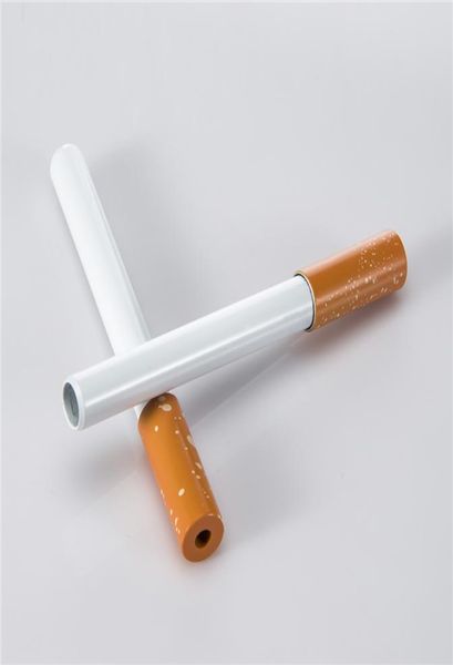 Pipe de fumée de cigarette aluminium igaratte frappeurs de printemps batte 3quot 2quot filtre jaune couleur cigge forme de tabac pipers9967728