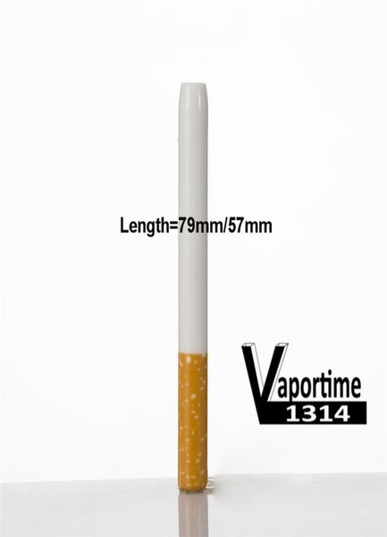 Pipe de fumée de cigarette frappeur en céramique 79 mm 57 mm Filtre jaune couleur Cig Forme de tabac Herbe une chauve-souris portable DHL 1207397775