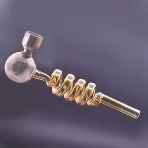 Pipes à cigarettes cire sèche herbe 30mm OD Globe diamètre bol en métal Dab Rigs spirale verre brûleur à mazout tuyau