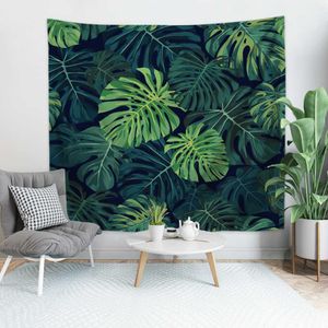 Cilected Tropical Plant Tapisserie Tenture Polyester Mince Bohême Cactus Feuille De Bananier Imprimer Tapisserie Serviette De Plage Coussin 210609