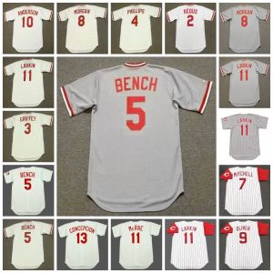 Cincinnati vintage honkbaltrui 2 GARY REDUS 1983 3 KEN GRIFFEY JR. Jaren 70 4 BRANDON PHILLIPS BANK MITCHELL MORGAN OLIVER ANDERSON LARKIN McRAE CONCEPCION