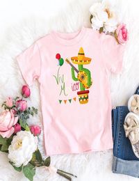 Cinco De Mayo T-shirts Cactus Viva Mexico Print Baby Kids Kleding T-shirt Harajuku Kawaii Voor Meisjes T-shirt Zomer tops8922973