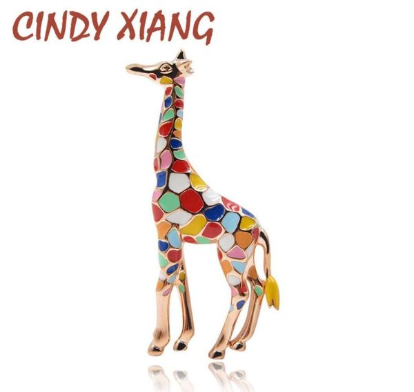 Broches de jirafa esmaltados Cindy Xiang para mujer, broche de animal lindo, joyería de moda, regalo de color dorado para niños, Broches exquisitos T16096187