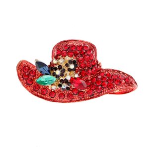 CINDY XIANG strass chapeau broches pour femmes couleur rouge nouvelle mode hiver Corsage manteau pull accessoires de haute qualité