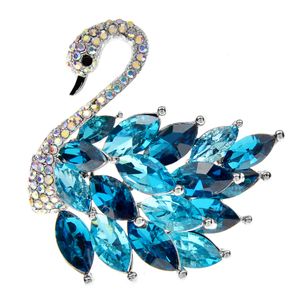 Broches de cisne de diamantes de imitación de CINDY XIANG para mujer, broche de Animal, accesorios de boda elegantes, abrigo, joyería de alta calidad