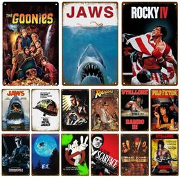 Cinema Film Metalen Bord Beroemde Amerikaanse Film Metalen Poster Industrieel Decor Vintage Poster Retro Shark Movie Emaille Bord Woonkamer Esthetische Wanddecoratie w1