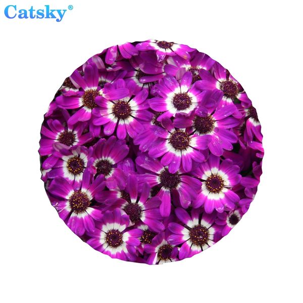 Cineraria Flowers Printed Tire Couvercle de pneu imperméable Protecteur de roues de pneu pour le camion automobile RV Campeur RV 14 