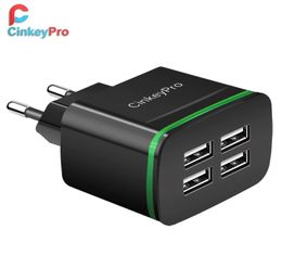 CinkeyPro-cargador USB para iPhone, Samsung, Android, 5V, 4A, 4 puertos, adaptador de pared de luz LED de carga rápida Universal para teléfono móvil 5510719