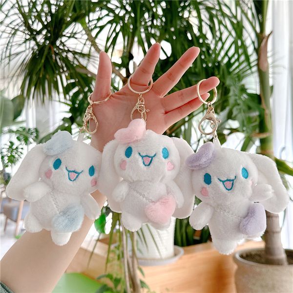 Cinnamoroll llavero con muñeco de peluche de dibujos animados, peluches suaves, llavero, bolsa, colgante, regalo para niña, juguetes para niños