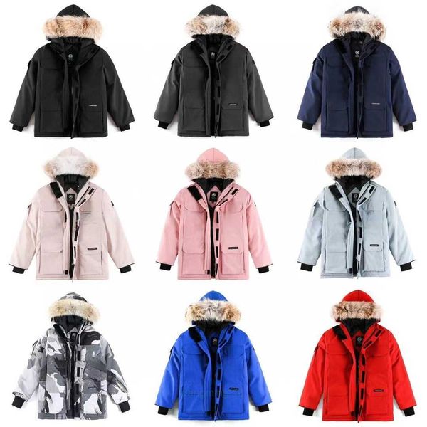 Cip6 Down Parkas Veste en duvet d'oie avec le même design que l'expédition canadienne 08 en fourrure de loup extra épaisse pour hommes et femmes, longueur moyenne 4660 m