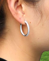 Cirkel 25 mm 50 mm Volledige kubieke zirkonia CZ Hoop Earring Classic 2019 Fashion Clasp Dainty Gorgeous Huggie CZ Hoop Jewelry for Women LJ1142618