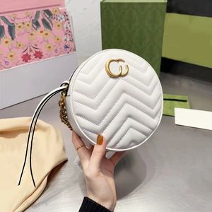 círculo bolsos de diseño Mini Circular Marmont Bolsos mujer bandolera bandolera moda monedero pequeño cuerpo cruzado Letras doradas Zig Zag Top