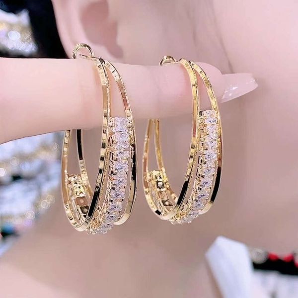Boucles d'oreilles circulaires haut de gamme pour femmes, nouvelle tendance, Design de Niche de luxe léger, tempérament exquis et
