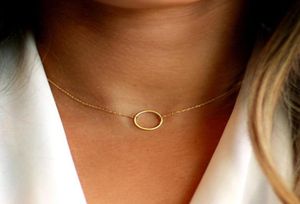 Cirkel ketting handgemaakte sieraden aangepaste goud gevulde choker hangers collier femme Kolye Collares dames kettingen sieraden J1907121334207