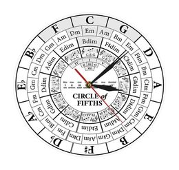Circle of Fifths Composer Teaching Aid modern suspendre le musicienne harmonie théorie de l'étude musicale Mur Clock 2103106844094