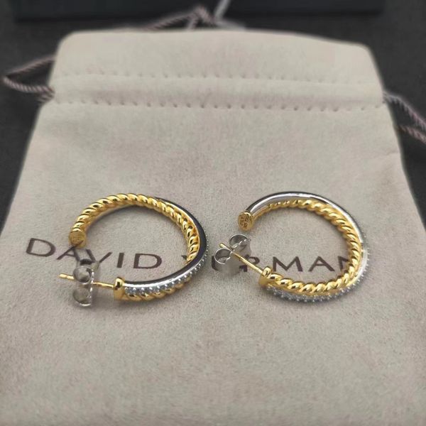 Fashion encerclé David Yurma Earnng Button Thread Retro Style Dy Ser Sier Moucrages de créateurs Bijoux de commémoration Day Gift Ier