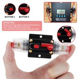 Circuit Breaker Ressenitable Fusible porte-fusible avec interrupteur de réinitialisation manuelle12-48V DC Circuit Dissert interrupteur