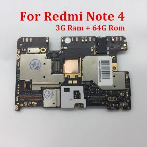 Circuits Global Firmware Board Motherboard Détrobs Circuits pour Xiaomi Redmi Note 4 Hongmi Note4 CPU MTK Helio x20 3+ 64GB