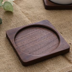 Circulaire Solid Houten Coaster Woodiness Square DIY Placemat Theepot Bowl Cup Drink Japanse Tafel Decoratie Pad Nieuwe Collectie 6 8SM G2