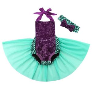 ¡Citgeett 2 unids/set! Bebé Niñas Lentejuelas Tutu Verano Sirena Bebé Mamelucos Una pieza Multicolor Niño Bebé Traje de baño Ropa L230625