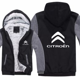 Citroen Sweats à capuche Mans Veste Hiver Haute Qualité Hommes Casual Laine Doublure Polaire Citroen Sweats À Capuche J190523