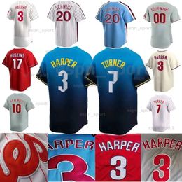 City Connect Phillies Baseball Jersey 3 Bryce J.T.Realmuto Harper Nick Castellanos Trea Turner Kyle Schwarber Wheeler Brandon Marsh Bryson Stott Aaron Nola Alec Bohm