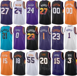 Maillot de basket-ball imprimé pour hommes et enfants, Bradley Beal, 3 Devin Booker, 1 Jusuf Nurkic, 23 Kevin Durant, 35 TJ Warren, 21 Darius Bazley, 55 Grayson Allen, 24 City Association Sport