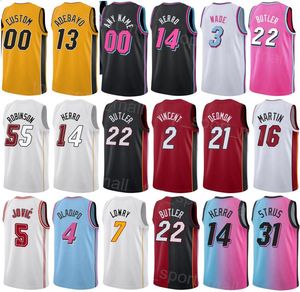 Men Vrouw Basketball Tyler Herro Jersey 14 Duncan Robinson 55 Nikola Jovic 5 Victor Oladipo 4 Jamaree Bouyea 11 Orlando Robinson 25 Kyle Lowry 7 Personalized