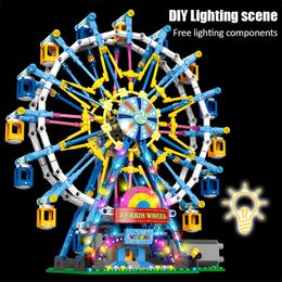 City Friends Moc Rotation Ferris Wheel Building Blocswing Bricks Electric Toys for Children Cadeaux de Noël