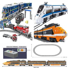 City High-Tech Train Harmony Rail à grande vitesse électrique Motor Military Military Car Blocys Rc Track Bricks Kid Toy 240428