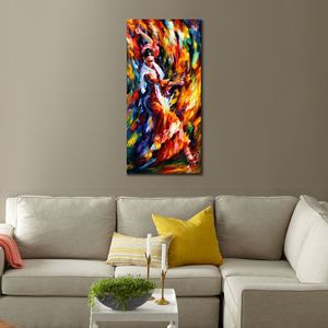 City Life Portret Canvas Art Flamenco Danser Hand Geschilderd Kinfe Schilderij voor Hotel Muur Modern