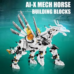 Ciudad MOC 2150pcs Mech-Horse Modelo Kit de construcción Bloques de construcción Técnico Diy Mechnical Robot Bricks Juguetes para niños Regalos para niños