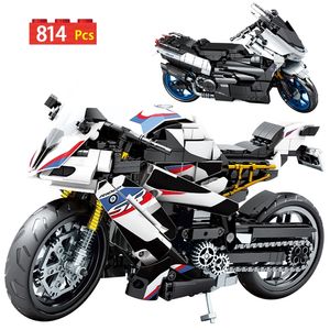 Stad Motorfietscar Model Bouwstenen Mechanische Moto MOC Racing Motobike Voertuigen Bakstenen speelgoed voor kinderen geschenken 220715